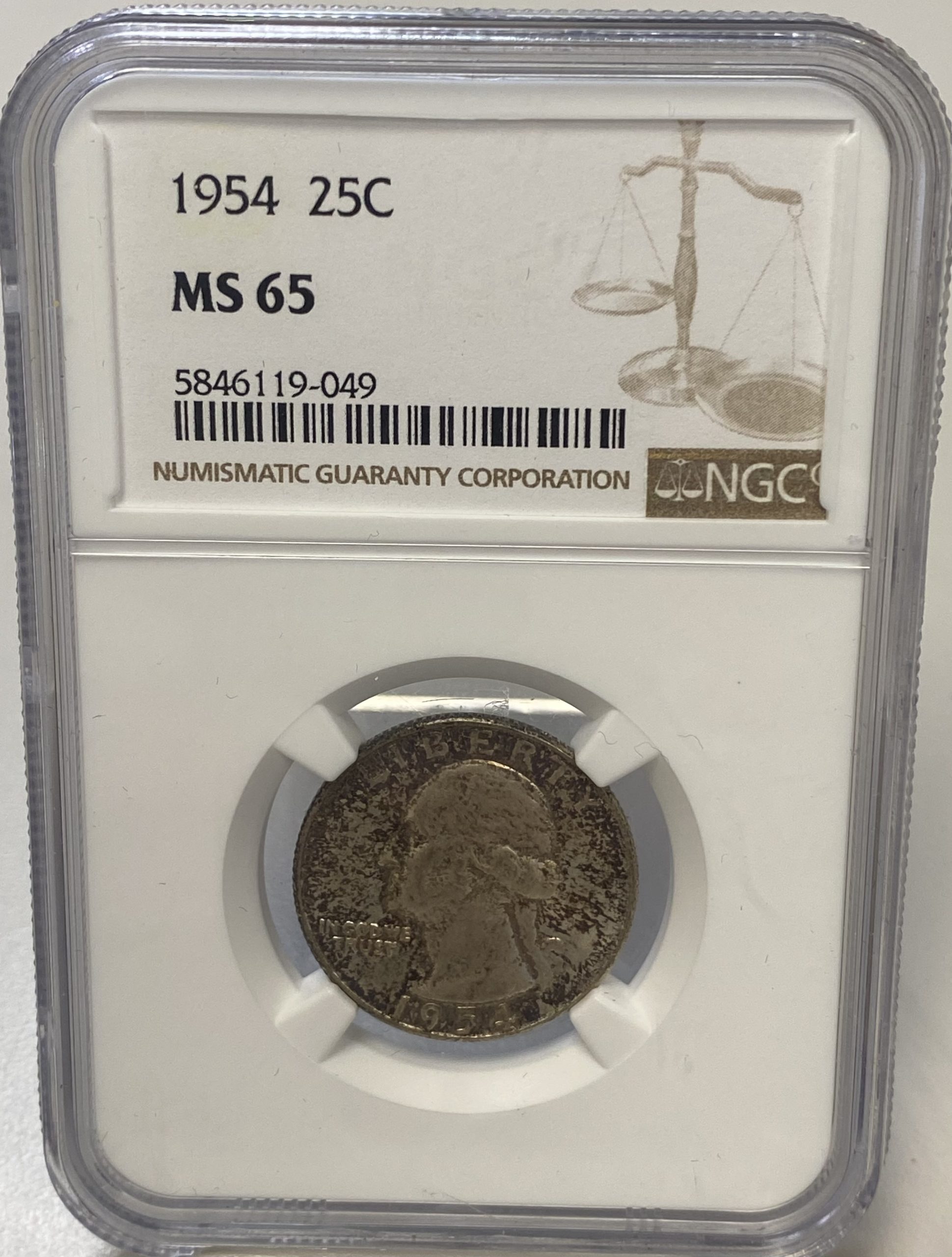 1954 25C MS65 NGC