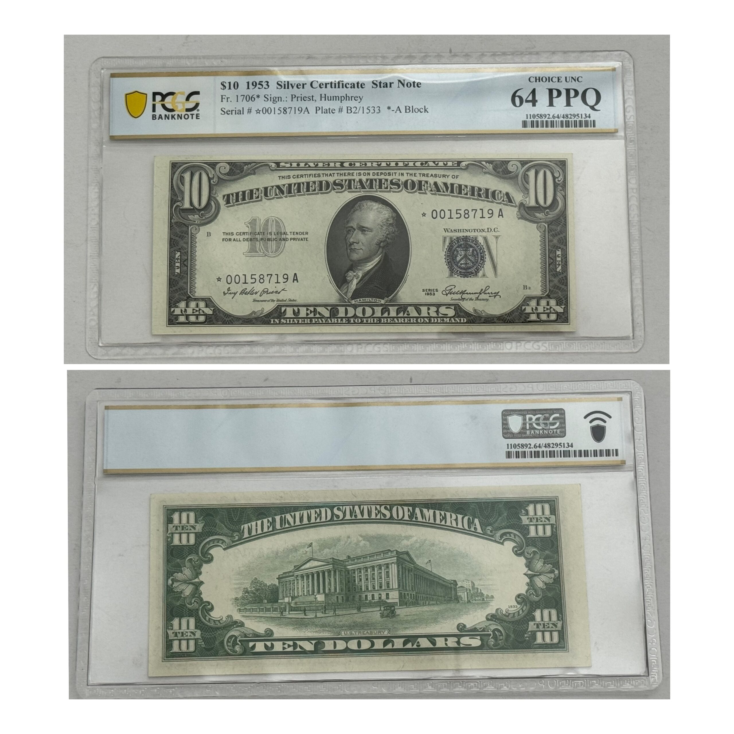 $10 1953 Silver Certificate Star Note $10 1953 Silver Certificate Star Note