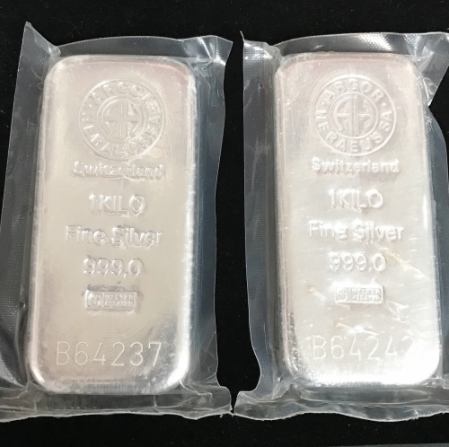 Two 1 Kilo .999 Fine Silver Bullion Bars