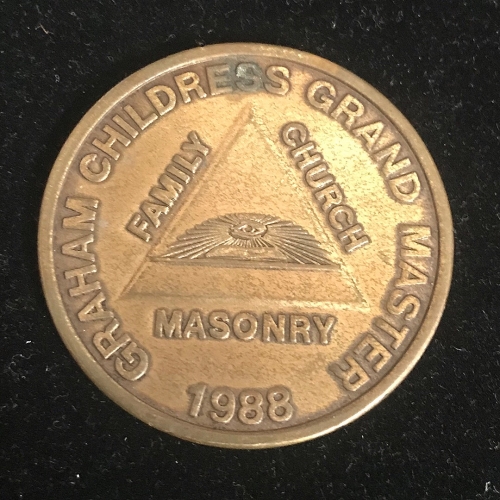 1988 Texas Grand Lodge Masonic Mason Coin