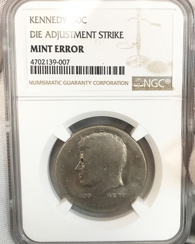 Kennedy Half Dollar NGC Certified Die Adjustment Strike Mint Error Coin
